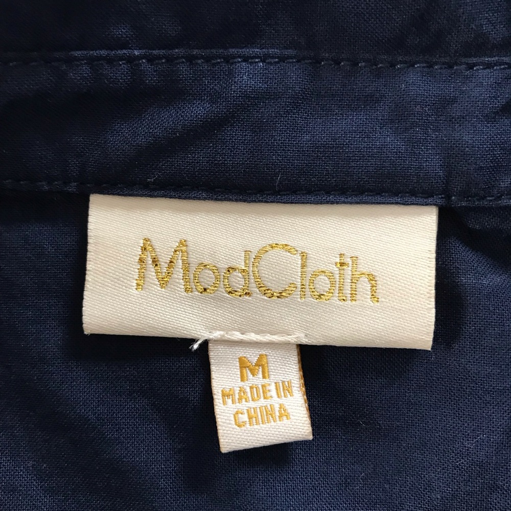 ModCloth • Navy Button Down Shirt - Picture 5 of 8